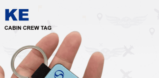 Korean Air crew luggage tag gift for flight attendants