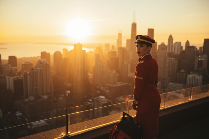 Chicago skyline with Willis Tower and Lake Michigan at sunrise, editorial travel lifestyle photography