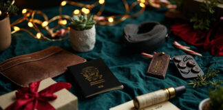 Best Christmas gifts for cabin crew and flight attendants - travel accessories flat lay