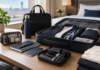 Flight Attendant Training Packing List: 2026 Checklist Organized flight attendant training packing setup with carry-on, documents, grooming kit, notebook, and professional clothing.